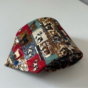 Vintage Men’s Unique Rustic Farmhouse Colourful Cow Print Neck Tie EUC